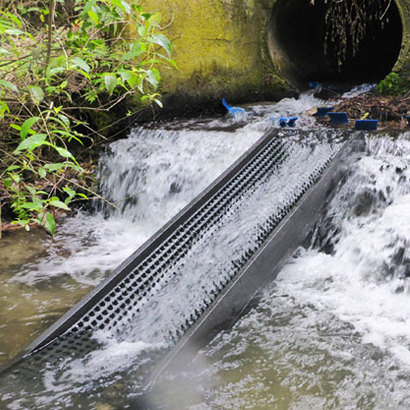 Ramp used to improve fish passage into culverts